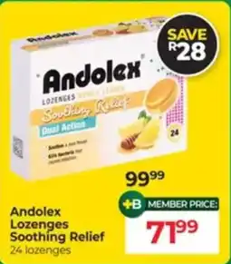 Dis-Chem Andolex Lozenges Soothing Relief offer