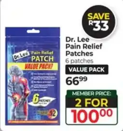 Dis-Chem Dr. Lee Pain Relief Patches offer
