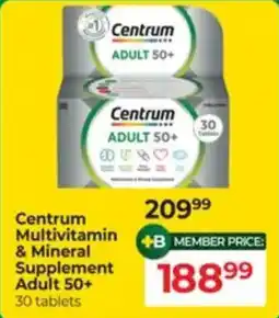Dis-Chem Centrum Multivitamin & Mineral Supplement Adult 50+ offer