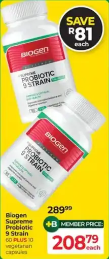 Dis-Chem Biogen Supreme Probiotic 9 Strain offer