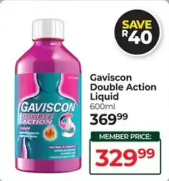 Dis-Chem Gaviscon Double Action Liquid offer