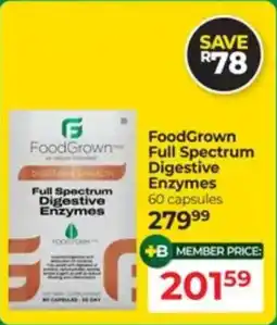 Dis-Chem FoodGrown Full Spectrum Digestive Enzymes offer