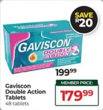 Dis-Chem Gaviscon Double Action Tablets offer