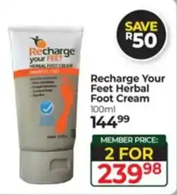 Dis-Chem Recharge Your Feet Herbal Foot Cream offer
