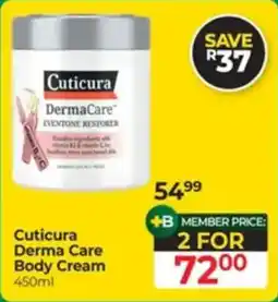 Dis-Chem Cuticura Derma Care Body Cream offer