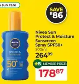 Dis-Chem Nivea Sun Protect & Moisture Sunscreen Spray SPF50+ offer