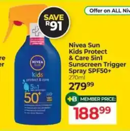 Dis-Chem Nivea Sun Kids Protect & Care 5in1 Sunscreen Trigger Spray SPF50+ offer