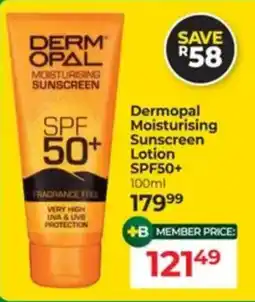 Dis-Chem Dermopal Moisturising Sunscreen Lotion SPF50+ offer