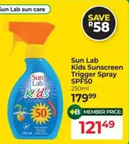 Dis-Chem Sun Lab Kids Sunscreen Trigger Spray SPF50 offer