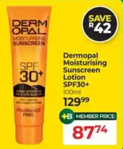 Dis-Chem Dermopal Moisturising Sunscreen Lotion SPF30+ offer