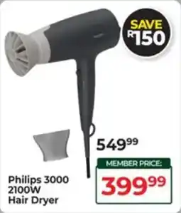 Dis-Chem Philips 3000 2100W Hair Dryer offer