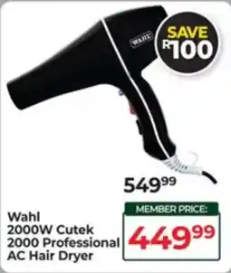 Dis-Chem Wahl 2000W Cutek 2000 Professional AC Hair Dryer offer