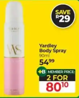 Dis-Chem Yardley Body Spray offer