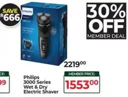 Dis-Chem Philips 3000 Series Wet & Dry Electric Shaver offer