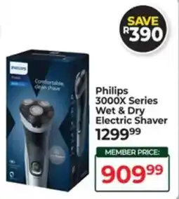 Dis-Chem Philips 3000X Series Wet & Dry Electric Shaver offer