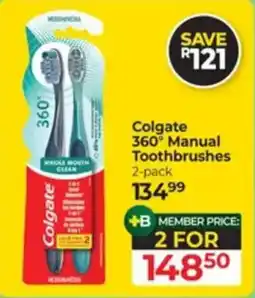 Dis-Chem Colgate 360 Manual Toothbrushes offer