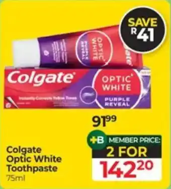 Dis-Chem Colgate Optic White Toothpaste offer