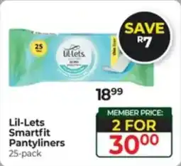 Dis-Chem Lil-Lets Smartfit Pantyliners offer