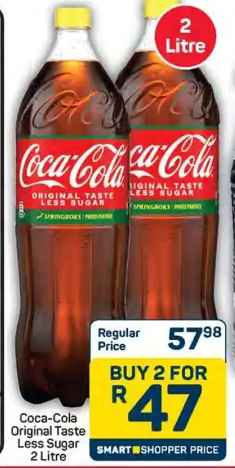 Pick n Pay Hypermarket Coca-Cola Original Taste Less Sugar 2 Litre offer
