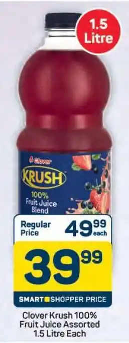 Pick n Pay Hypermarket Clover Krush 100% Fruit Juice Assorted offer
