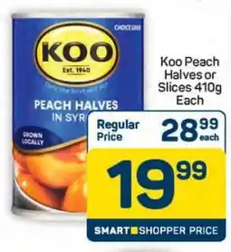 Pick n Pay Hypermarket Koo Peach Halves or Slices 410g offer