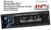AutoZone Star Sound MP3 Car Radio STA.SSUSB210BT offer