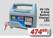 AutoZone Auto Kraft 6V-12V 6 Amp Battery Charger LED FED.CBC6 offer