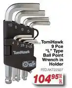 AutoZone Tomi Hawk 9 Pce L Type Ball Point Wrench In Holder FED.AKT22927-Per Set offer