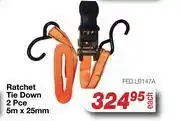 AutoZone Ratchet Tie Down 2 Pce 5m x 25mm FED.LB147A offer