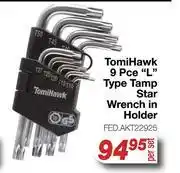 AutoZone Tomi Hawk 9 Pce L Type Tamp Star Wrench In Holder FED.AKT22925-Per Set offer
