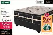 Bradlows Restonic Ballito Queen 152cm Base Set Plus Free Gift (Restonic Umbrella) offer