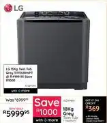 Bradlows LG 18kg Grey Twin Tub TT1861RWPT 10299814 offer