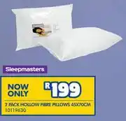 Russells Sleepmasters 2 Pack Hollow Fibre Pillows 45 x 70cm offer