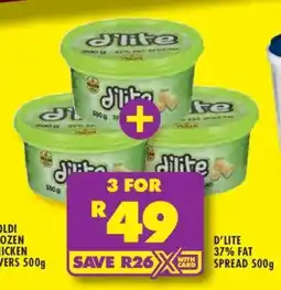 Shoprite D'LITE 37% FAT SPREAD 500g offer