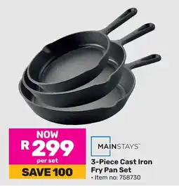 Game Mainstays Cast Iron Fry Pan Set offer