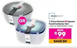 Game Mainstays Round OR Square Food Container Set offer
