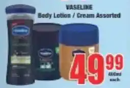 Boxer Vaseline Body Lotion/ Cream Assorted offer