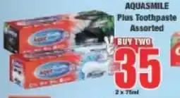 Boxer Aquasmile Plus Toothpaste Assorted offer