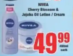 Boxer Nivea Cherry Blossom & Jojoba Oil Lotion/ Cream offer