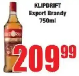 Boxer Klipdrift Export Brandy offer