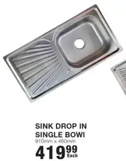 Build It Sink drop in single bowl offer