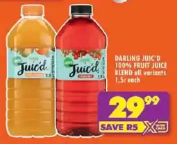 Shoprite Darling juic'd 100% fruit juice blend offer