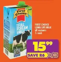 Shoprite First choice long life milk offer