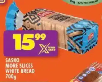 Shoprite Sasko more slices white bread offer