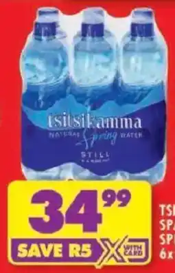 Shoprite Tsitsikamma sparkling/ still spring water offer