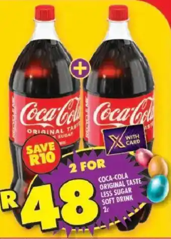 Shoprite Coca-cola original taste less sugar soft drink offer
