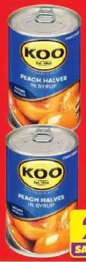 Shoprite Koo peach slices/ halves in syrup offer