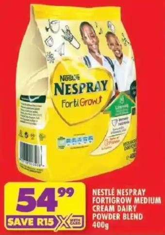 Shoprite Nestlé nespray fortigrow medium cream dairy powder blend offer