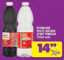 Shoprite Ritebrand white/ rown spirit vinegar offer