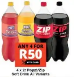 Checkers Popz!/ Zip Soft Drink All Variants offer
